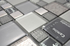 Hand pattern transparent crystal mosaic glass mosaic silver black wall tile backsplash kitchen shower bathroom MOS88-0317_m