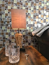 Glass mosaic mosaic tiles silver cream beige brown wall tile backsplash kitchen bathroom