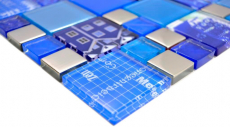 Hand pattern transparent crystal mosaic glass mosaic silver blue wall tile mirror kitchen shower bathroom MOS88-0417_m