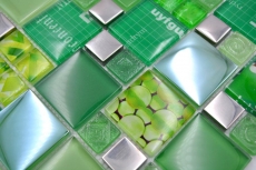 Glass mosaic mosaic tiles silver green wall tile backsplash kitchen bathroom