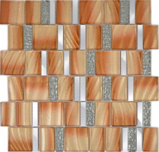 Glass mosaic mosaic tiles aluminum beige brown wall tile mirror kitchen bathroom