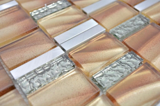 Glass mosaic mosaic tiles aluminum beige brown wall tile mirror kitchen bathroom