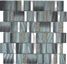 Hand sample aluminum mosaic glass mosaic ALU grey wall tile mirror kitchen shower bathroom MOS88-0002_m