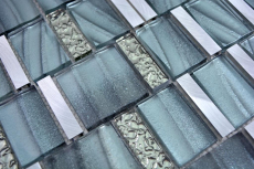 Hand sample aluminum mosaic glass mosaic ALU grey wall tile mirror kitchen shower bathroom MOS88-0002_m