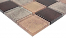 Transparent crystal glass mosaic beige wall tile backsplash kitchen shower bathroom MOS88-1212_f | 10 mosaic mats