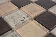 Transparent crystal glass mosaic beige wall tile backsplash kitchen shower bathroom MOS88-1212_f | 10 mosaic mats