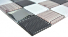 Glass mosaic mosaic tiles white anthracite gray wood look wall tile backsplash kitchen shower bathroom