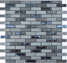 Hand pattern translucent mosaic self-adhesive composite glass mosaic stone black glass MOS200-003_m