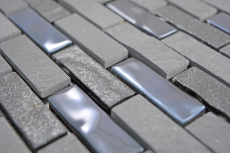 Hand pattern translucent mosaic self-adhesive composite glass mosaic stone black glass MOS200-003_m
