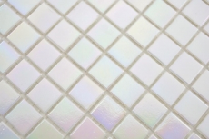 Glass mosaic mosaic tiles white mother-of-pearl iridium iridescent wall shower wall shower tray MOS58-0103