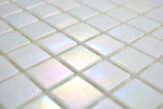 Glass mosaic mosaic tiles white mother-of-pearl rainbow iridium tile backsplash kitchen bathroom MOS240-WA02-N