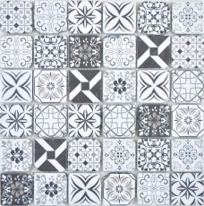 Transparent crystal glass mosaic retro black&white wall tile backsplash kitchen bathroom MOS63-0103_f | 10 mosaic mats
