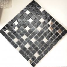 Glass mosaic mosaic tiles stainless steel anthracite silver bluish wall tile backsplash kitchen bathroom MOS88-0322
