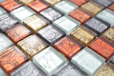 Transparent crystal glass mosaic gold silver black red structure wall tile backsplash kitchen bathroom MOS88-71739_f | 10 mosaic mats