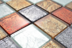 Transparent crystal glass mosaic gold silver black red structure wall tile backsplash kitchen bathroom MOS129-71739_f | 10 mosaic mats