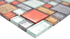 Glass mosaic mosaic tiles gold silver anthracite orange-red structure