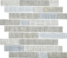 Hand pattern translucent mosaic Brick composite ECO glass mosaic textile gray wall tile backsplash kitchen bathroom MOS24-2097_m