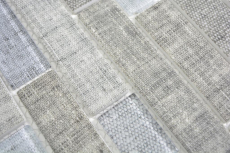 Hand pattern translucent mosaic Brick composite ECO glass mosaic textile gray wall tile backsplash kitchen bathroom MOS24-2097_m