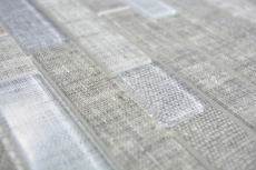 Hand pattern translucent mosaic Brick composite ECO glass mosaic textile gray wall tile backsplash kitchen bathroom MOS24-2097_m