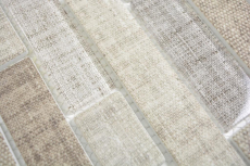 Translucent mosaic brick composite ECO glass mosaic textile beige wall tile backsplash kitchen bathroom MOS24-2099_f | 10 mosaic mats