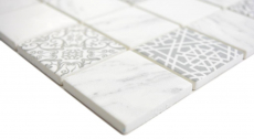 GLASS mosaic ECO Carrara look mosaic tile wall tile backsplash kitchen bathroom