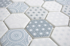 GLASS mosaic Hexagon ECO blue mosaic tile wall tile backsplash kitchen bathroom_f | 10 mosaic mats