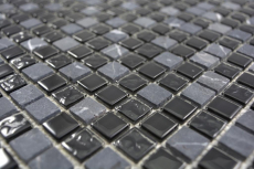 Hand pattern translucent glass mosaic stone gray black mosaic tile wall tile backsplash kitchen bathroom MOS58-0203_m