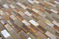 Hand pattern translucent glass mosaic composite stone shell beige mosaic tile wall tile backsplash kitchen bathroom MOS86-0012_m