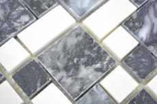 Marble mosaic stone black white mosaic tile wall tile backsplash kitchen bathroom MOS88-0302_f