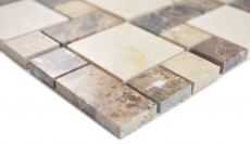 Hand sample marble mosaic stone emperador dark cremarfil mosaic tile wall tile backsplash kitchen bathroom MOS88-1313_m