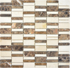 Hand sample marble mosaic stone emperador dark cremarfil mosaic tile wall tile backsplash kitchen bathroom MOS88-1201_m