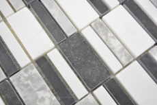 Hand sample marble mosaic stone black gray white mosaic tile wall tile backsplash kitchen bathroom MOS88-0123_m