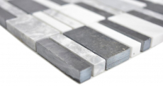 Hand sample marble mosaic stone black gray white mosaic tile wall tile backsplash kitchen bathroom MOS88-0123_m