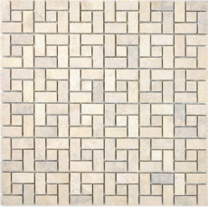 Marble mosaic wheel stone chocolate Marble mosaic wheel stone gray panther polished MOS88-B23_f