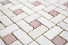 Marble mosaic wheel stone cremarfil pink rose Marble mosaic wheel stone gray panther polished MOS88-B27_f