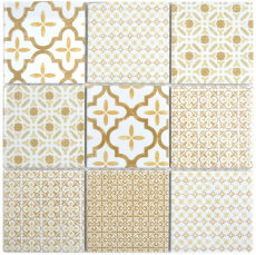 Hand-painted ceramic mosaic WARM beige mosaic tile wall tile backsplash kitchen bathroom MOS22B-WB12_m