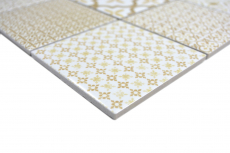 Hand-painted ceramic mosaic WARM beige mosaic tile wall tile backsplash kitchen bathroom MOS22B-WB12_m