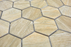 Ceramic mosaic hexagon beige brown wood look MOS11H-0011_f