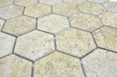 Hand pattern ceramic mosaic hexagon granite beige mosaic tile wall tile backsplash kitchen bathroom MOS11H-1100_m