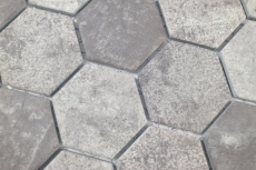 Hexagonal hexagon mosaic tile ceramic cement look dark gray mosaic tile wall tile backsplash kitchen bathroom toilet - MOS11H-0026