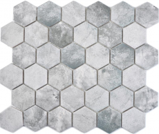 Hand pattern ceramic mosaic hexagon cement light gray mosaic tile wall tile backsplash kitchen bathroom MOS11H-0222_m