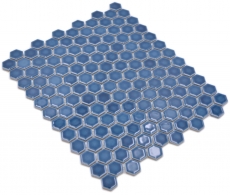 Hexagonal hexagon mosaic tile ceramic mini blue-green glossy mosaic tile wall tile backsplash kitchen bathroom toilet - MOS11H-0405