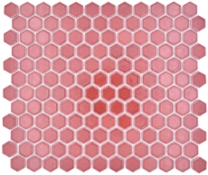 Hexagonal hexagon mosaic tile ceramic mini bordeaux red glossy mosaic tile wall tile backsplash kitchen bathroom - MOS11H-0910