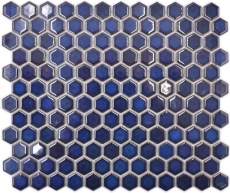 Ceramic mosaic hexagon cobalt blue glossy mosaic tiles wall tile backsplash kitchen bathroom MOS11H-0444_f