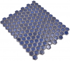 Ceramic mosaic hexagon cobalt blue glossy mosaic tiles wall tile backsplash kitchen bathroom MOS11H-0444_f