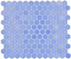Hexagonal hexagon mosaic tile ceramic mini blue glossy mosaic tile wall backsplash kitchen tile bathroom - MOS11H-0506