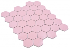Ceramic mosaic hexagon dusky pink glossy mosaic tiles wall tile backsplash kitchen bathroom MOS11H-1112_f