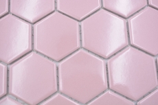 Ceramic mosaic hexagon dusky pink glossy mosaic tiles wall tile backsplash kitchen bathroom MOS11H-1112_f