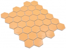 Hexagonal hexagon mosaic tile ceramic ochre orange glossy mosaic tile wall tile backsplash kitchen tile bathroom WC - MOS11H-1208