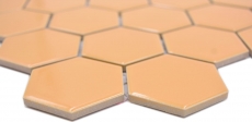 Hexagonal hexagon mosaic tile ceramic ochre orange glossy mosaic tile wall tile backsplash kitchen tile bathroom WC - MOS11H-1208